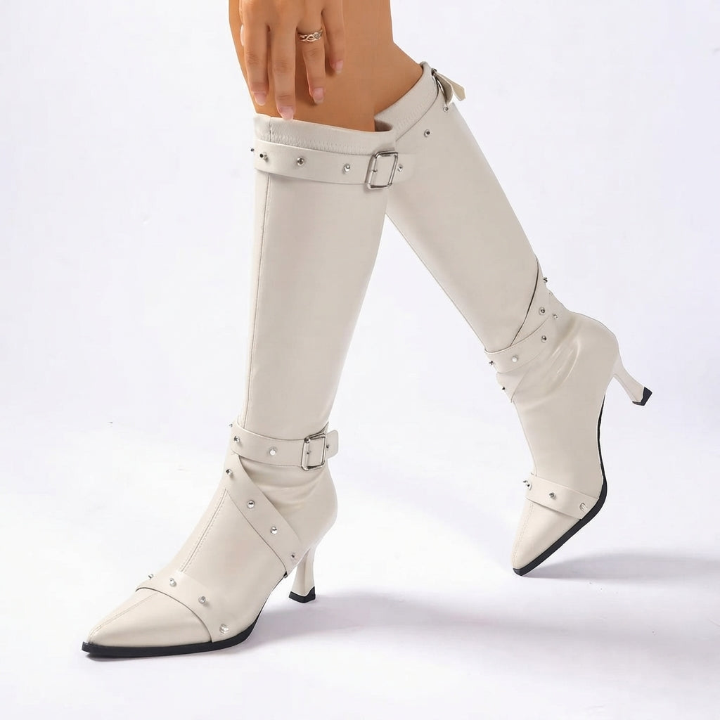 Larkin | Women's Knee High Heeled Leather Boots