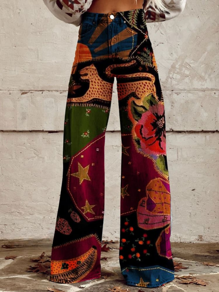 Kimberly | Colorful Printed Wide-Leg Pants