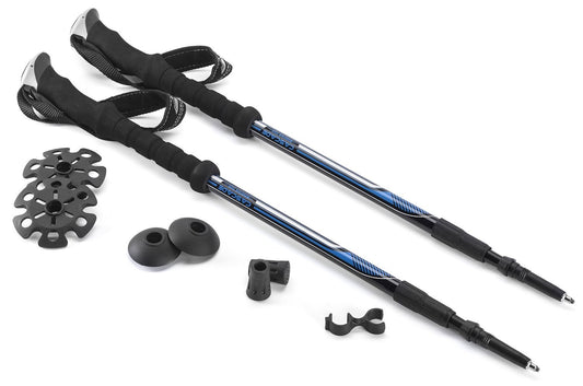 Cascade Mountain Tech Lightweight Aircraft-Grade Aluminum Trekking Poles with Extended Down Grip Plus Tip Kit