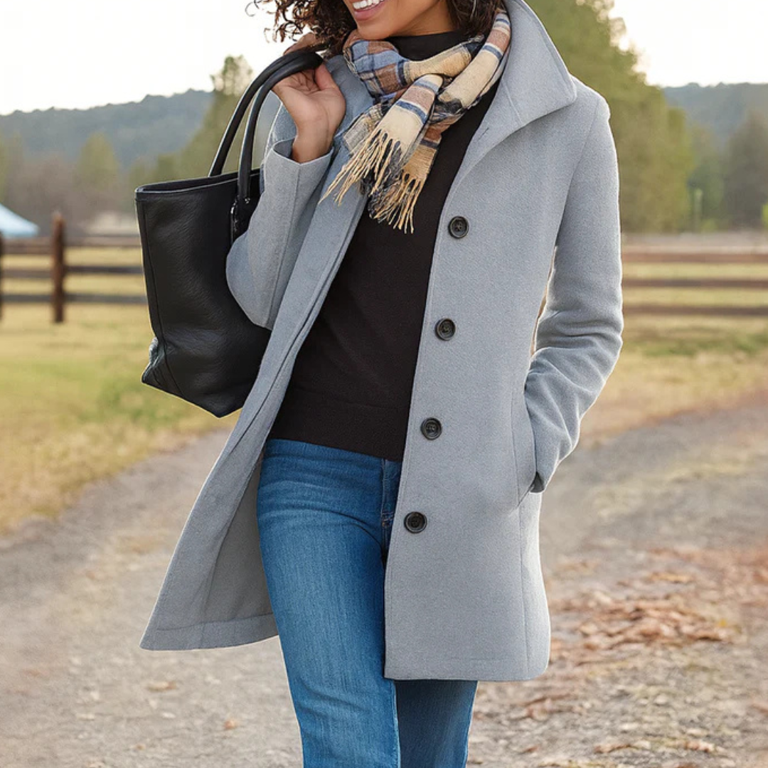 Emma | Elegant Tailored Coat with Button Closure