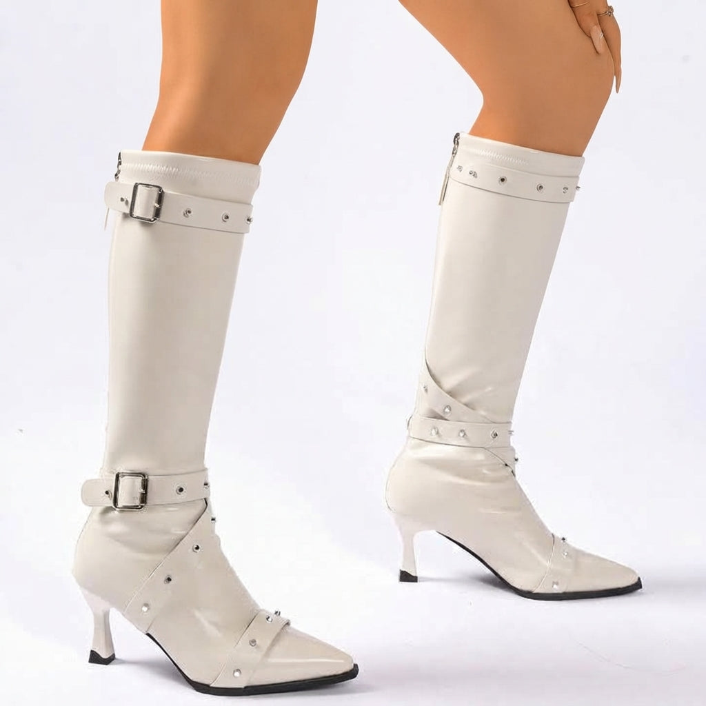 Larkin | Women's Knee High Heeled Leather Boots