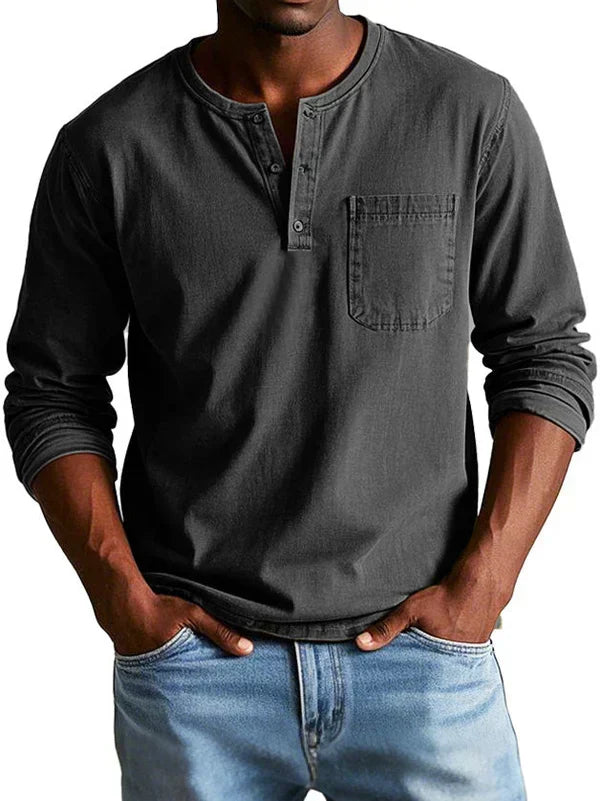 Sebastian | Men’s Casual Long-Sleeved Henley Shirt