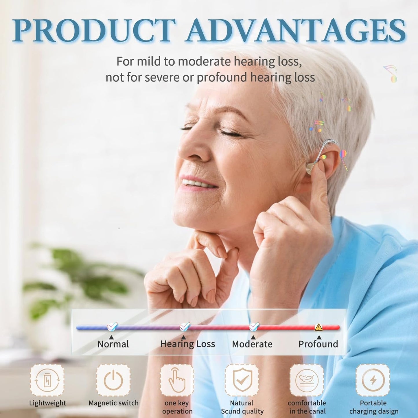 Kullre Hearing Aids, Hearing Aids for Seniors with Noise Cancelling and Volume Control