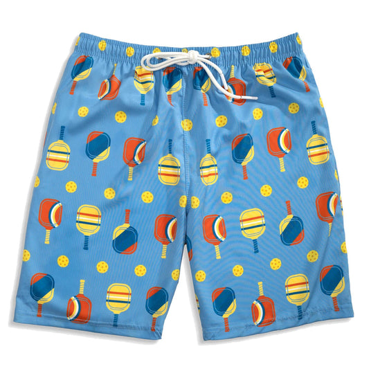 ChalkTalkSPORTS Pickleball Swim Trunks - Swim Board Shorts - Youth and Adult Sizes