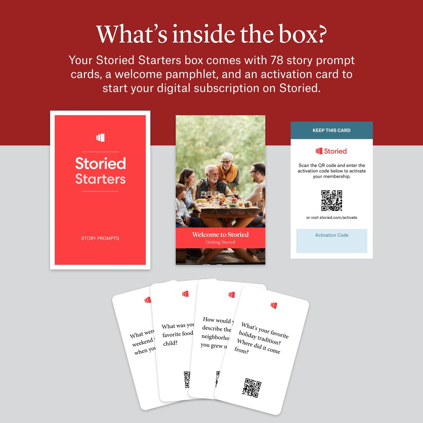 Storied Family Tree Kit – Genealogy & Ancestry Set with Keepsake Book, Conversation Cards & 12-Month Plus + StoriedBook™ Subscription