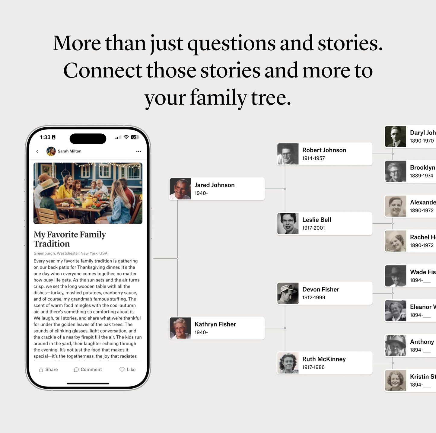 Storied Family Tree Kit – Genealogy & Ancestry Set with Keepsake Book, Conversation Cards & 12-Month Plus + StoriedBook™ Subscription