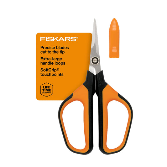 Fiskars 6" Pruning Scissors for Flower Stems, Herbs, Buds, and Small Plants