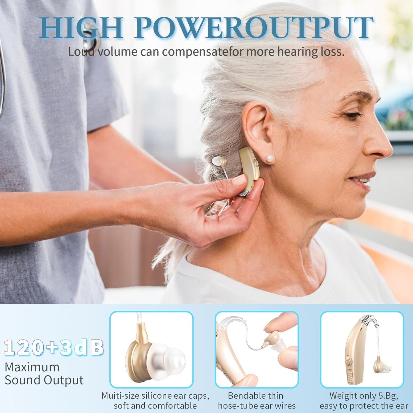 Kullre Hearing Aids, Hearing Aids for Seniors with Noise Cancelling and Volume Control