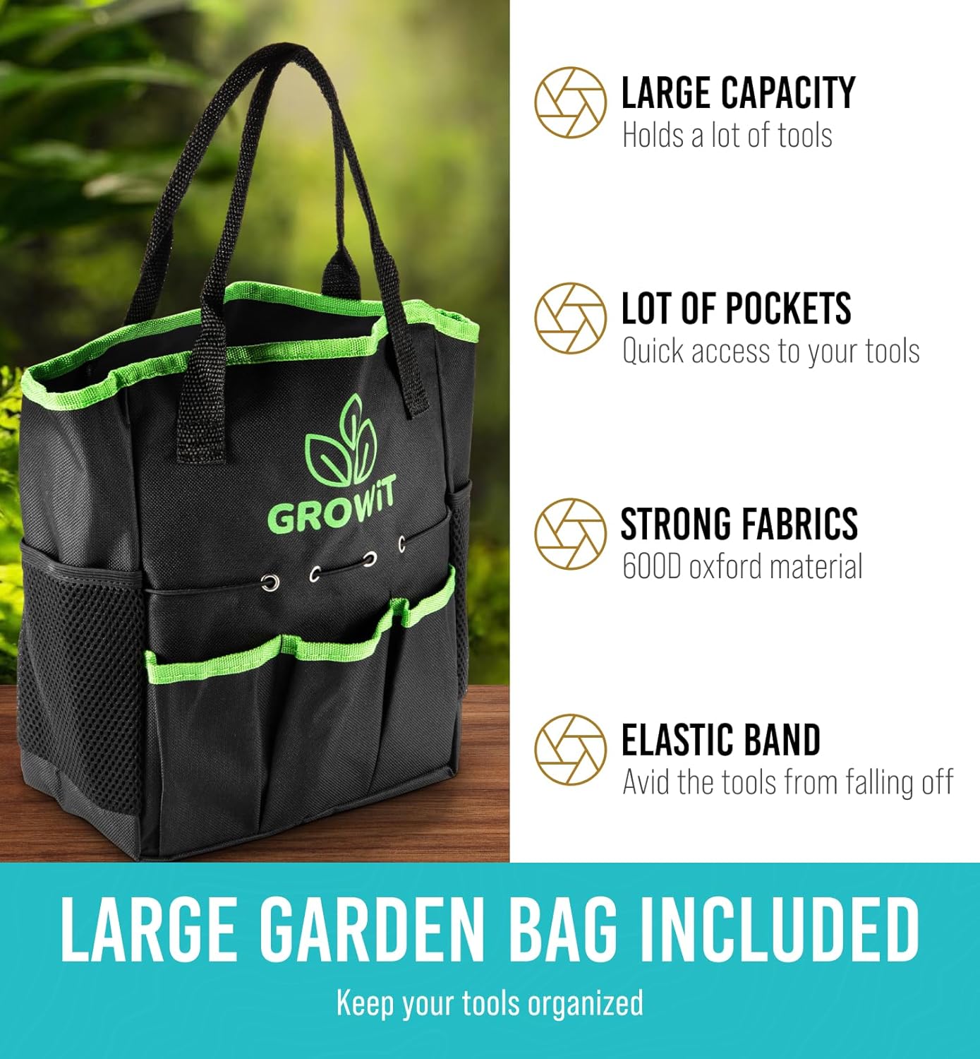 GROWIT Heavy Duty Gardening Tools - 22-Piece, Ergonomic