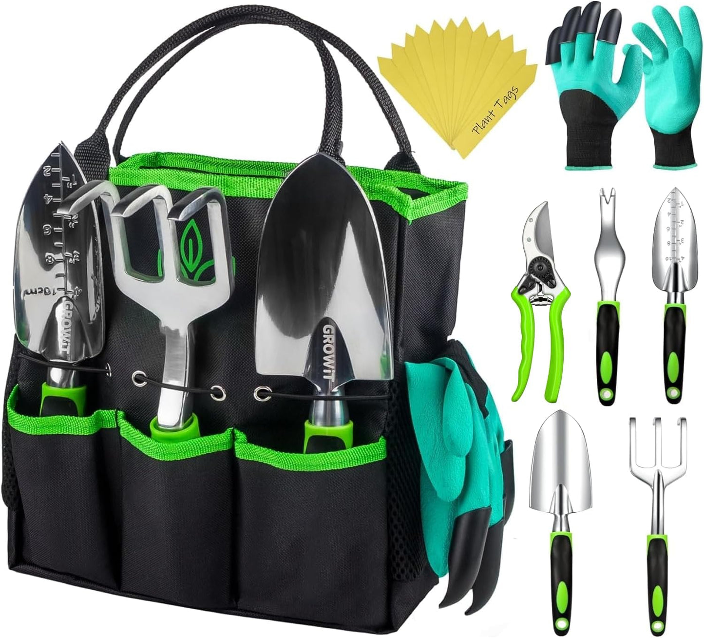 GROWIT Heavy Duty Gardening Tools - 22-Piece, Ergonomic