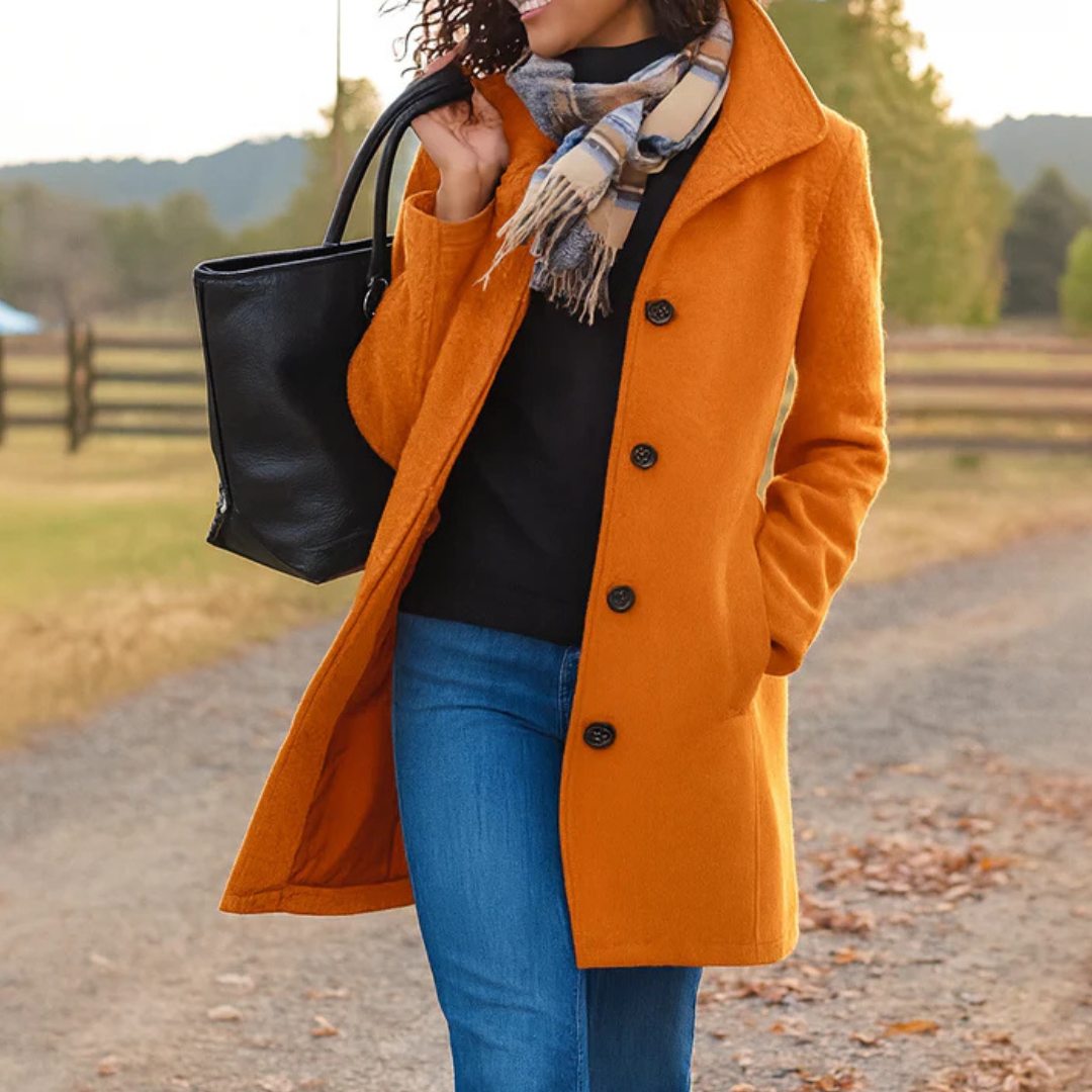 Emma | Elegant Tailored Coat with Button Closure