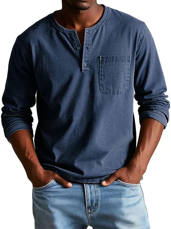 Sebastian | Men’s Casual Long-Sleeved Henley Shirt