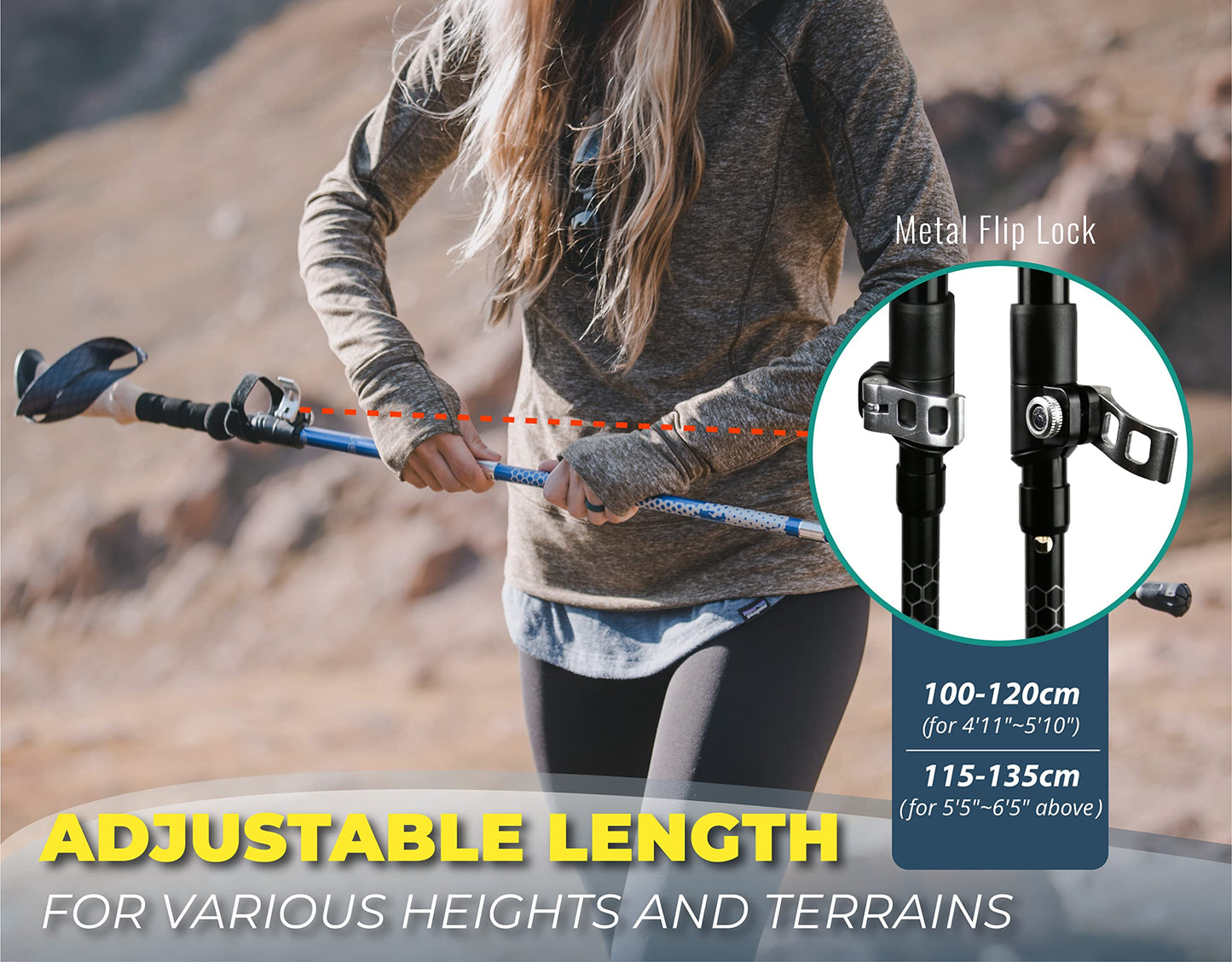 Trekology Trek-Z Collapsible Hiking & Trekking Poles - Balance Support for Seniors