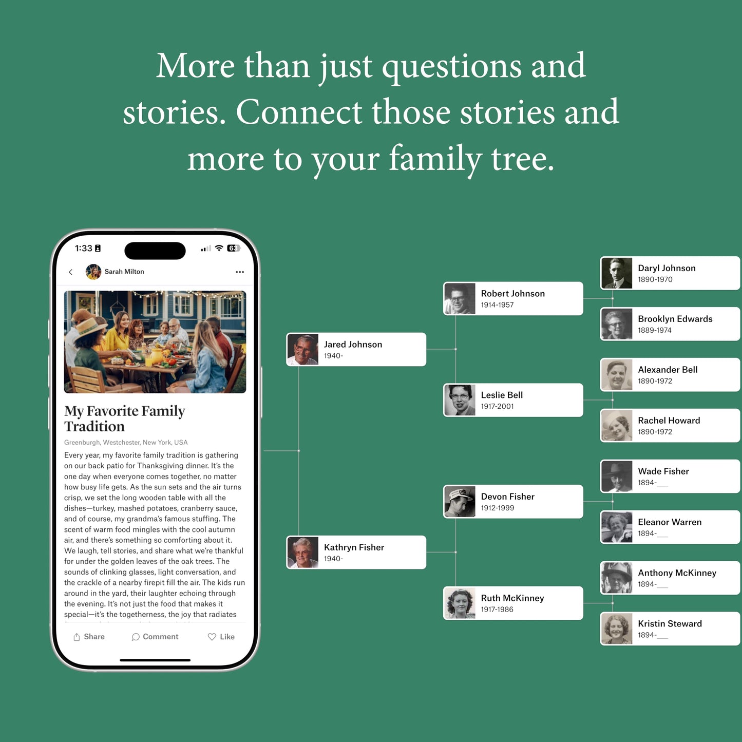 Storied Family Tree Kit – Genealogy & Ancestry Set with Keepsake Book, Conversation Cards & 12-Month Plus + StoriedBook™ Subscription