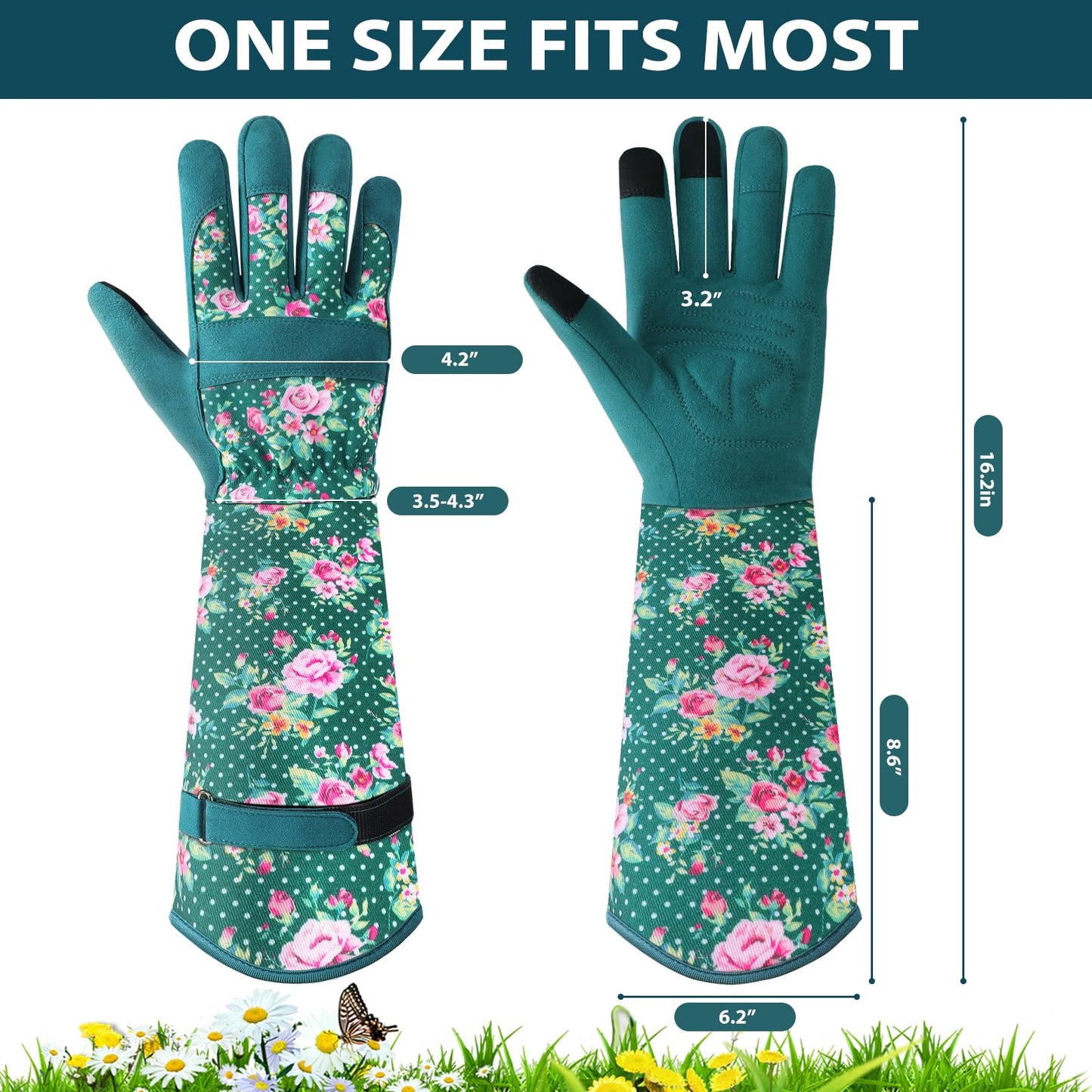 Gardening Gloves for Women, Breathable leather Garden Gloves with Grip