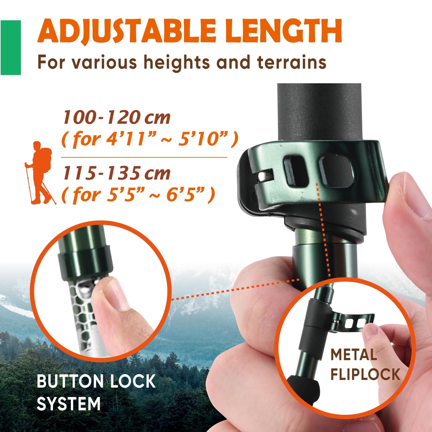Trekology Trek-Z Collapsible Hiking & Trekking Poles - Balance Support for Seniors