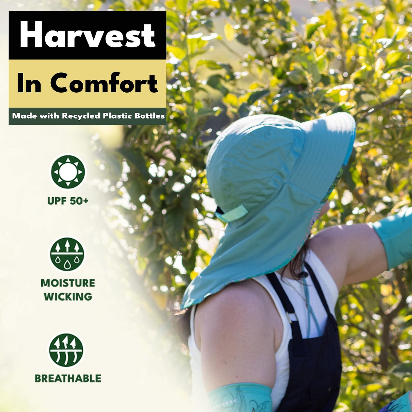 FARMER'S DEFENSE Sun Hat | UPF 50+ Sun Protection | Wide Brim