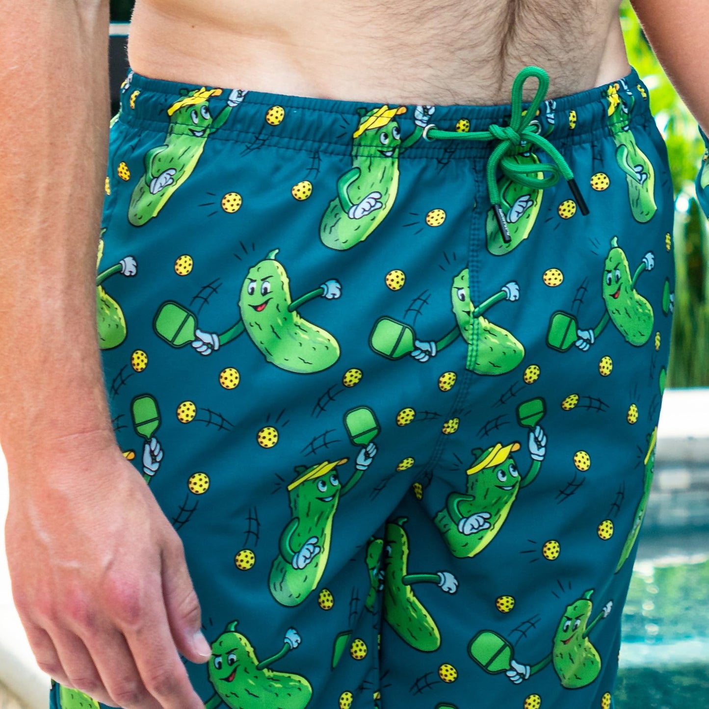 ChalkTalkSPORTS Pickleball Swim Trunks - Swim Board Shorts - Youth and Adult Sizes