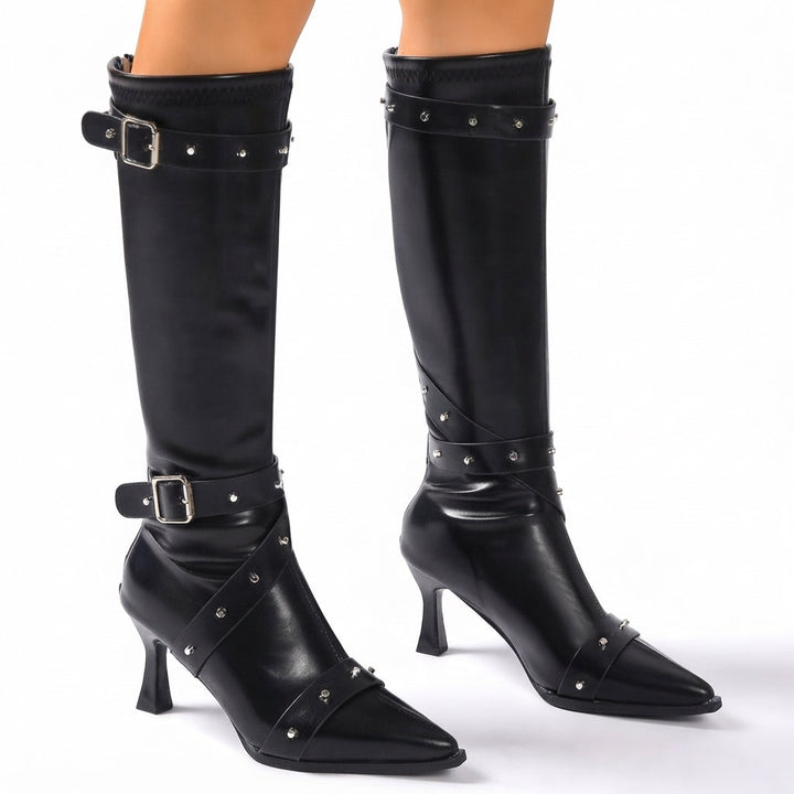 Larkin | Women's Knee High Heeled Leather Boots