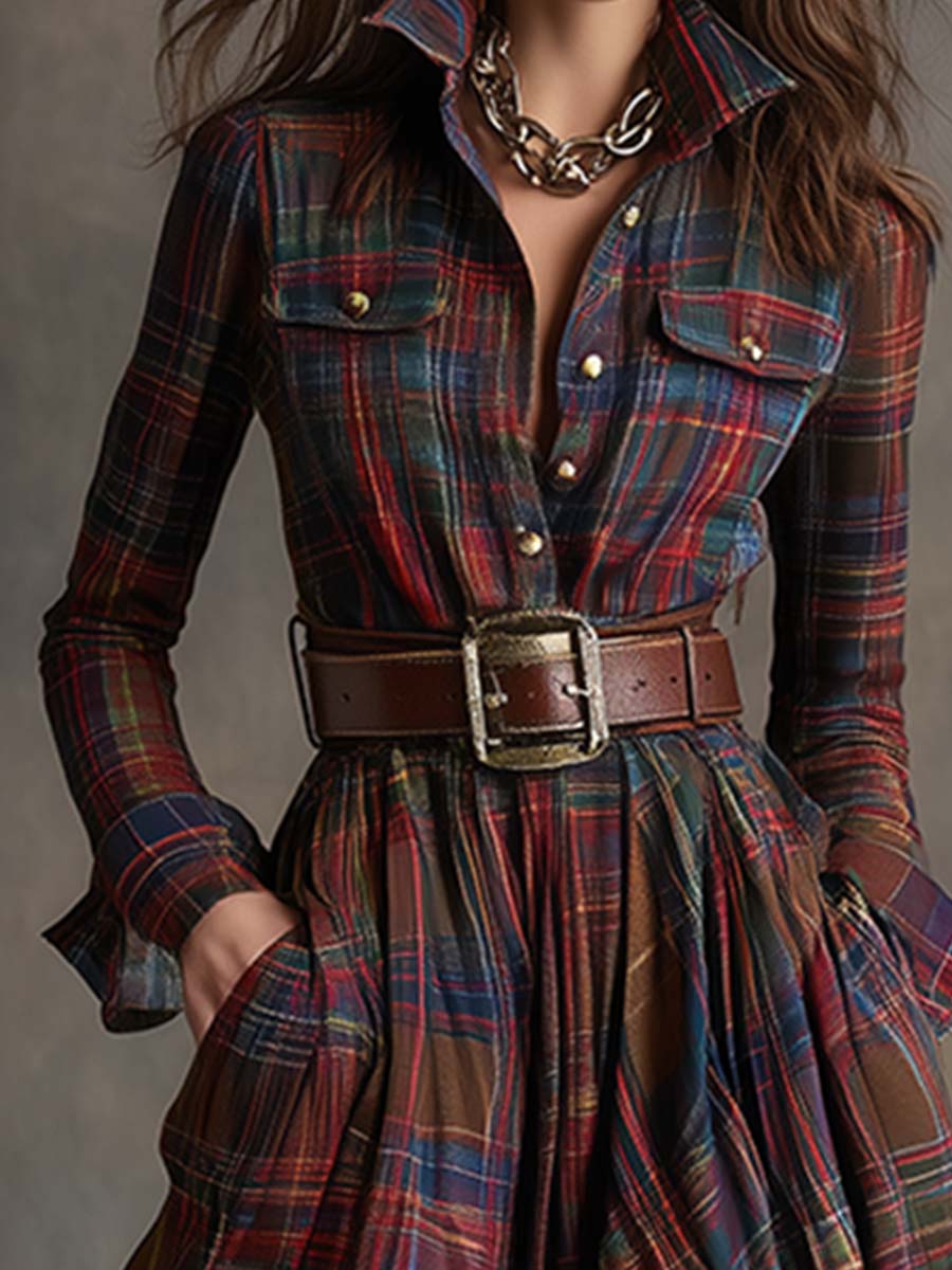 Louisa | Classic Belt Shirt Winter Dress