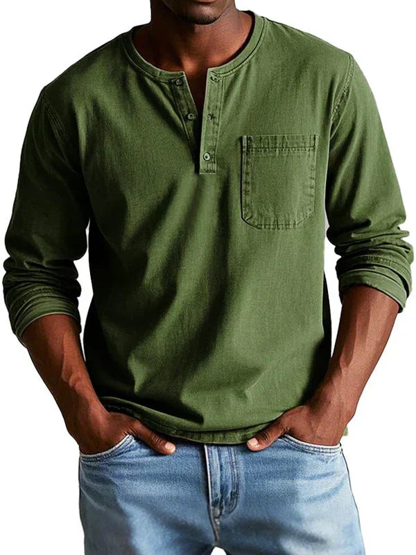 Sebastian | Men’s Casual Long-Sleeved Henley Shirt