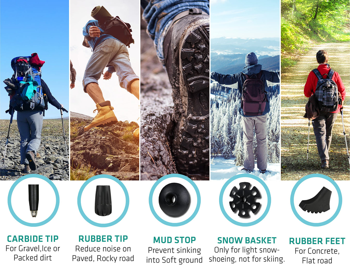 Trekology Trek-Z Collapsible Hiking & Trekking Poles - Balance Support for Seniors