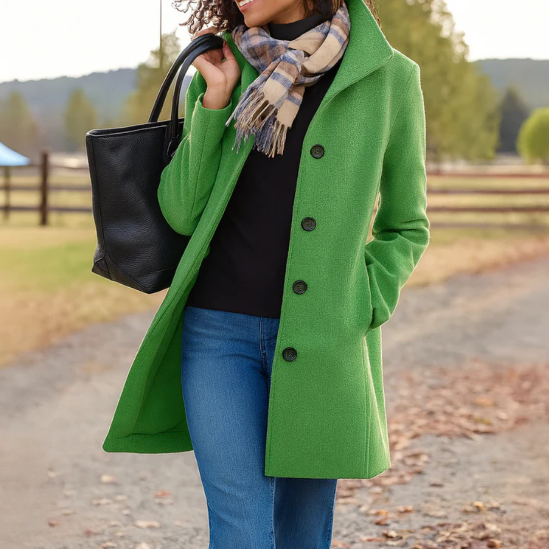 Emma | Elegant Tailored Coat with Button Closure