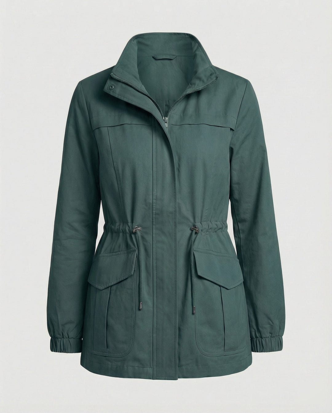 Nessa | Casual Utility Jacket with Drawstring Waist and Flap Pockets