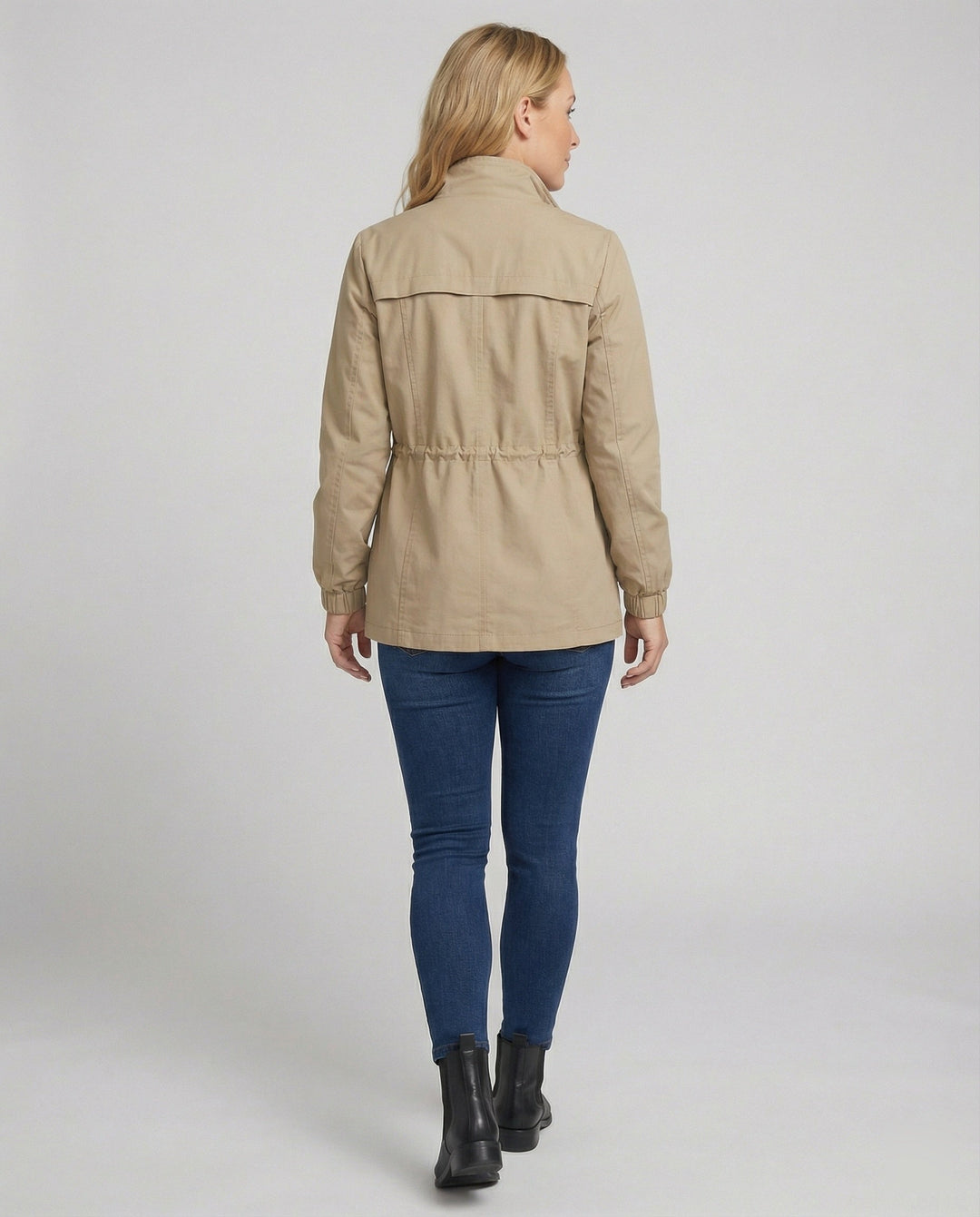 Nessa | Casual Utility Jacket with Drawstring Waist and Flap Pockets