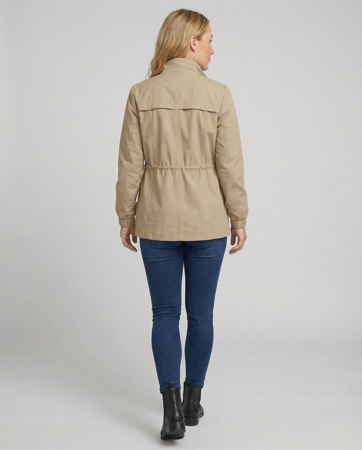 Nessa | Casual Utility Jacket with Drawstring Waist and Flap Pockets