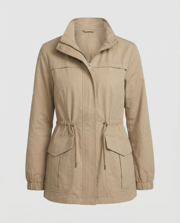Nessa | Casual Utility Jacket with Drawstring Waist and Flap Pockets