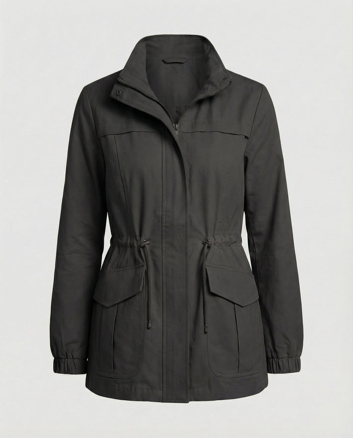 Nessa | Casual Utility Jacket with Drawstring Waist and Flap Pockets