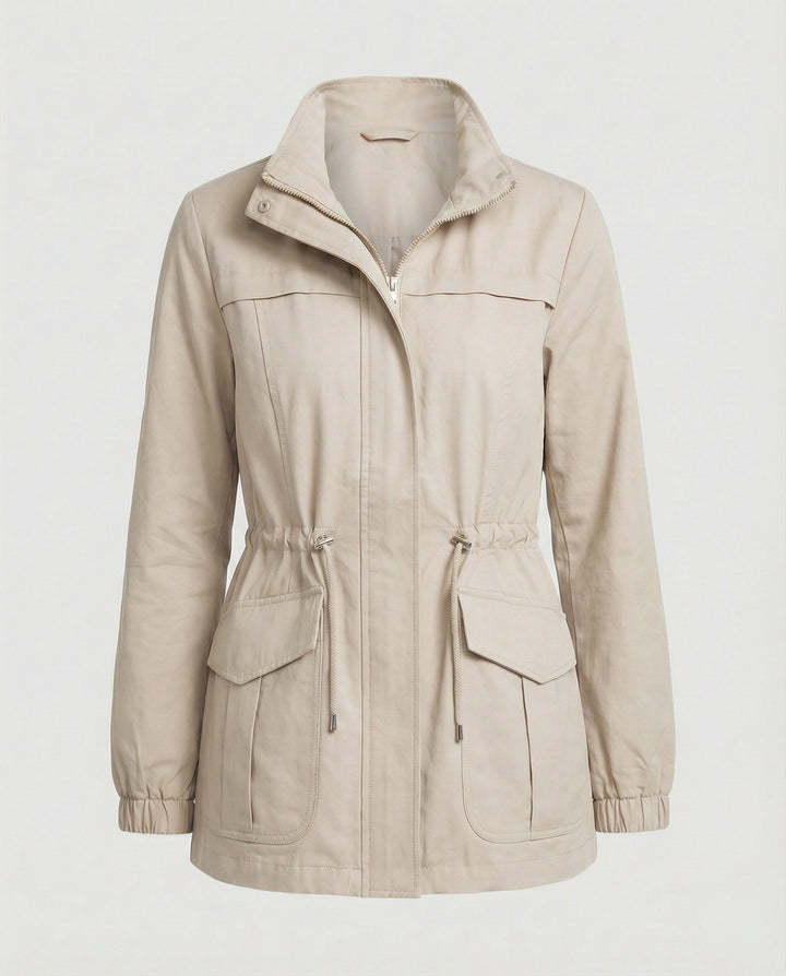 Nessa | Casual Utility Jacket with Drawstring Waist and Flap Pockets