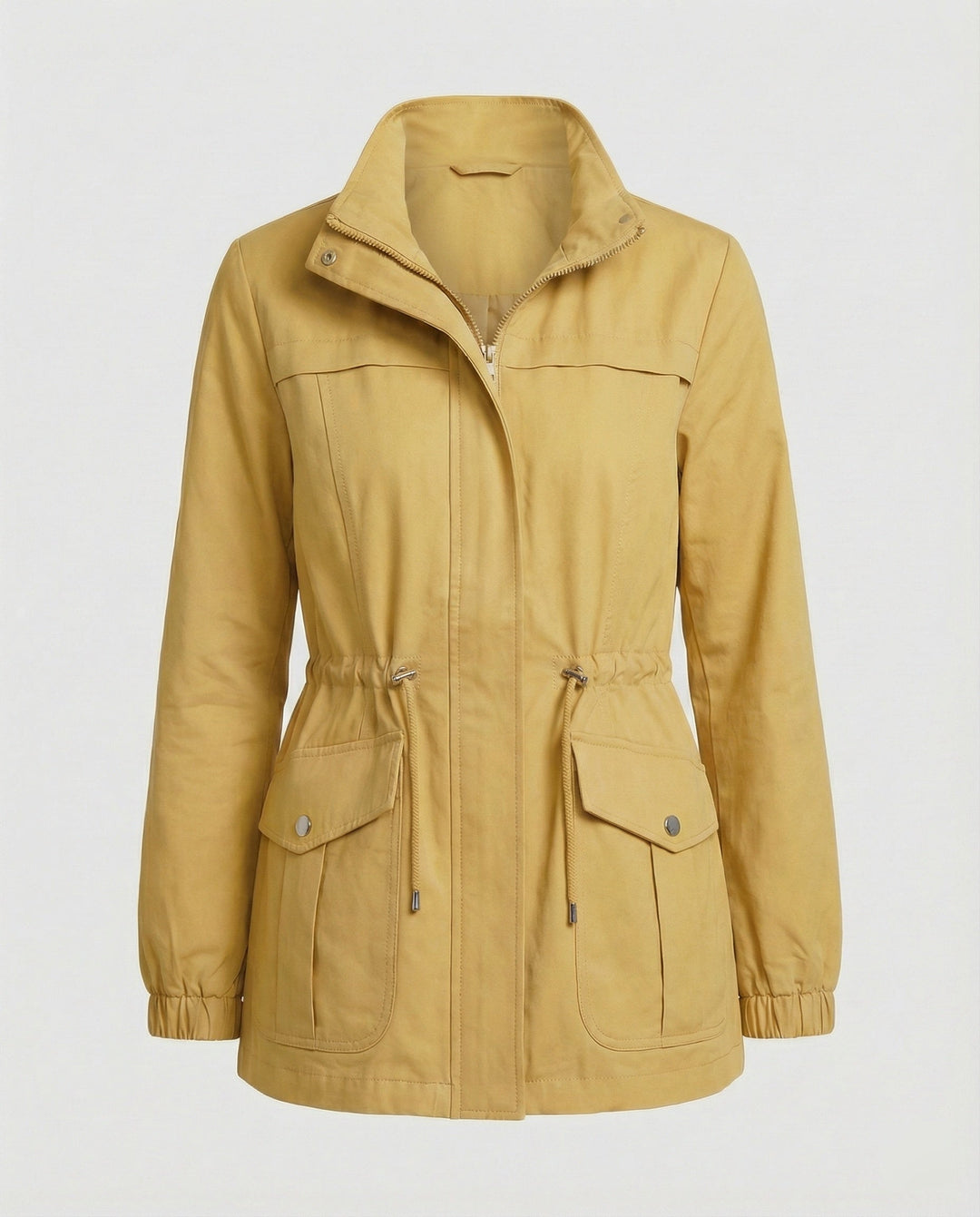 Nessa | Casual Utility Jacket with Drawstring Waist and Flap Pockets