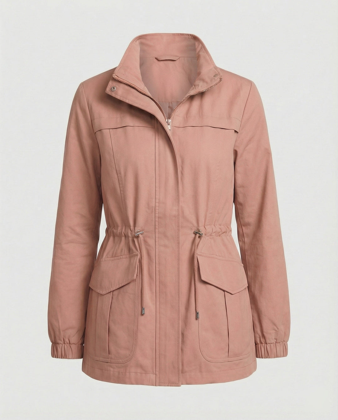 Nessa | Casual Utility Jacket with Drawstring Waist and Flap Pockets