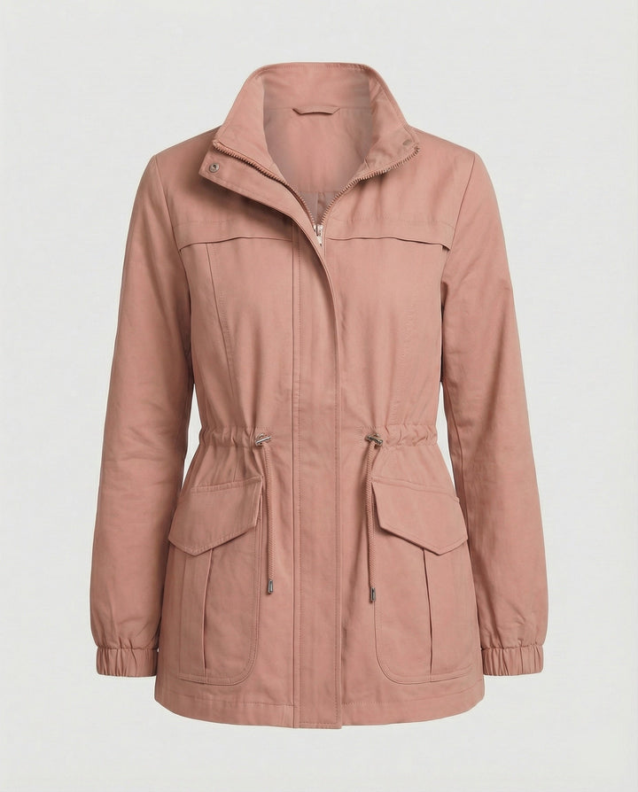 Nessa | Casual Utility Jacket with Drawstring Waist and Flap Pockets
