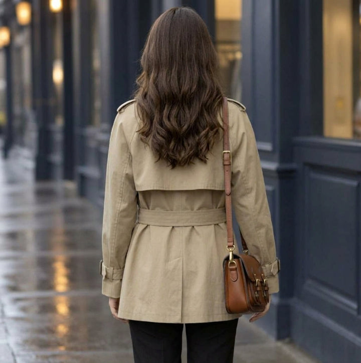 Sabrina | Classic Double Breasted Trench Coat with Buckled Cuffs