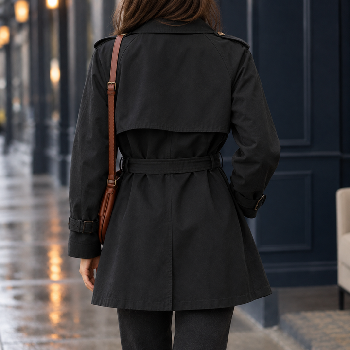 Sabrina | Classic Double Breasted Trench Coat with Buckled Cuffs