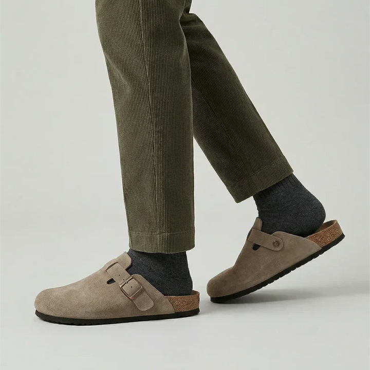 Riley | Unisex Suede Slip-On Clogs