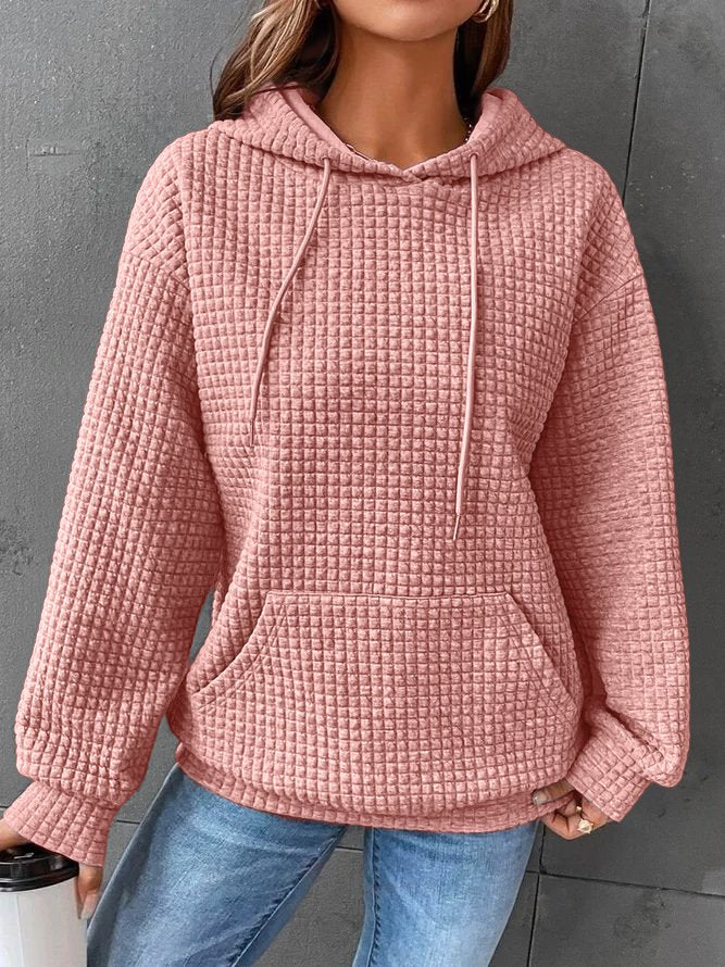 Maisy | Comfortable Oversized Waffle Knit Hoodie with Kangaroo Pocket