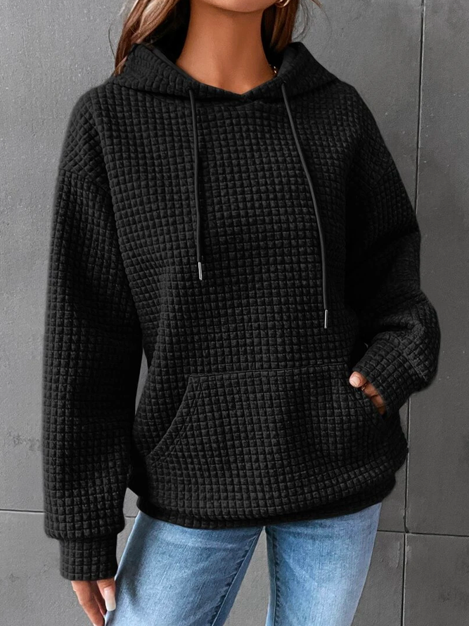 Maisy | Comfortable Oversized Waffle Knit Hoodie with Kangaroo Pocket