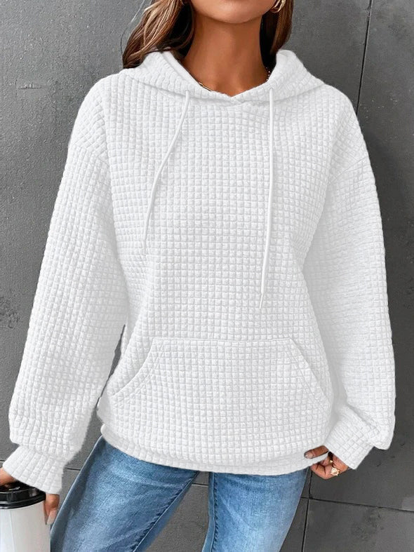 Maisy | Comfortable Oversized Waffle Knit Hoodie with Kangaroo Pocket