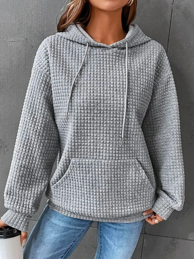 Maisy | Comfortable Oversized Waffle Knit Hoodie with Kangaroo Pocket