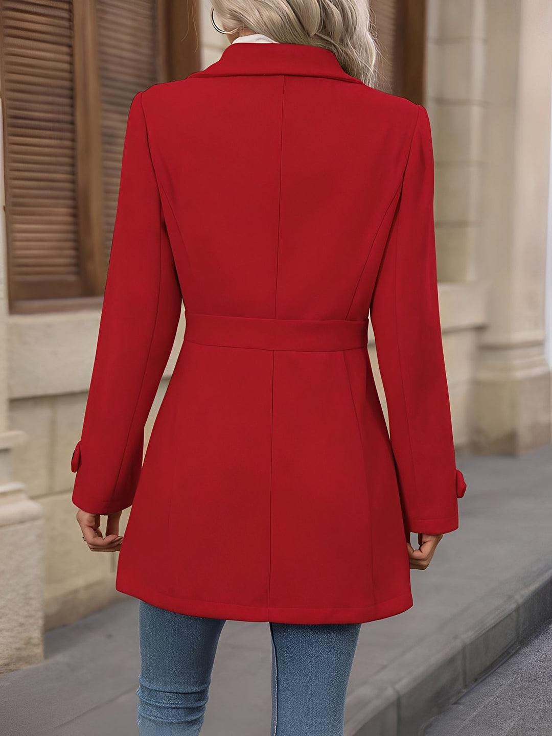Khloe | Women's Double Breasted Trench Coat with Gold Button Detail