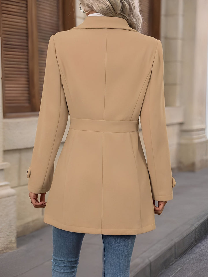Khloe | Women's Double Breasted Trench Coat with Gold Button Detail