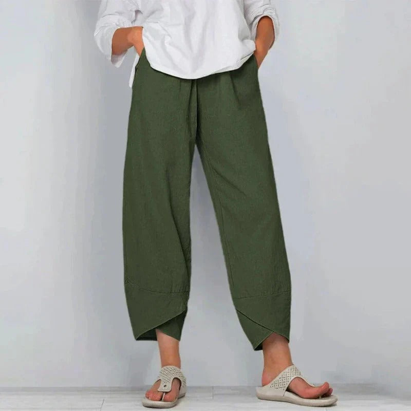 Elsie | Women's Linen Balloon Pants With Tulip Hem