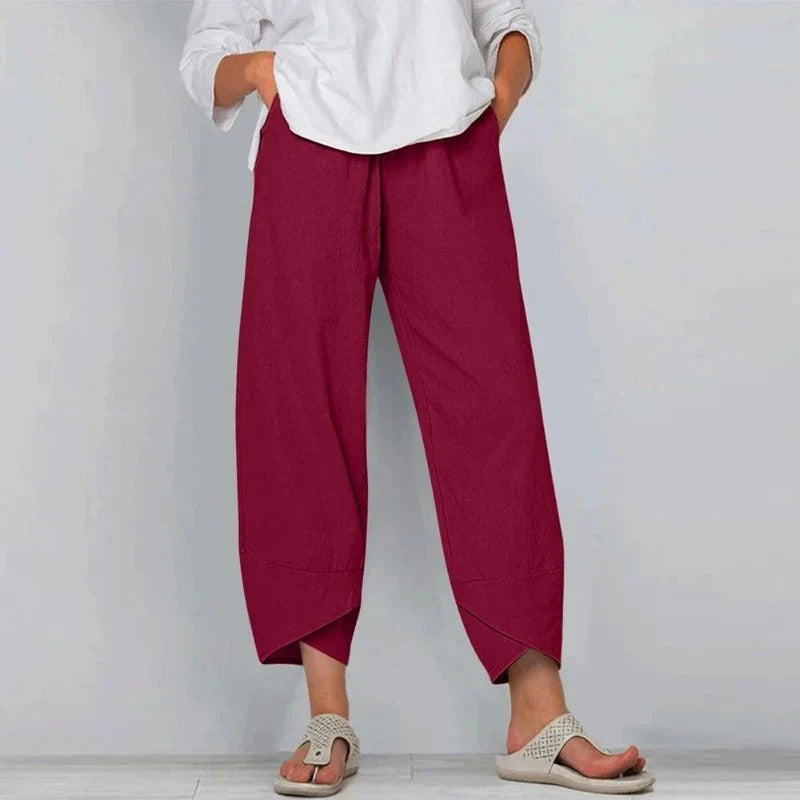 Elsie | Women's Linen Balloon Pants With Tulip Hem