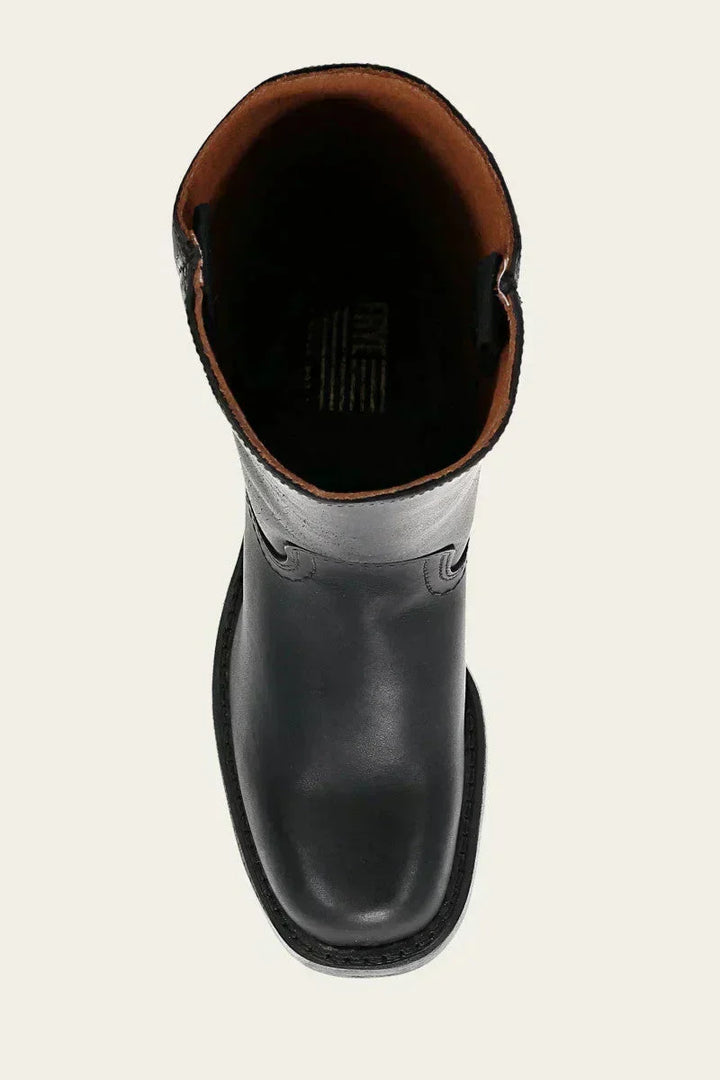June | Women's Mid Calf Block Heel Boots with Closed Toe
