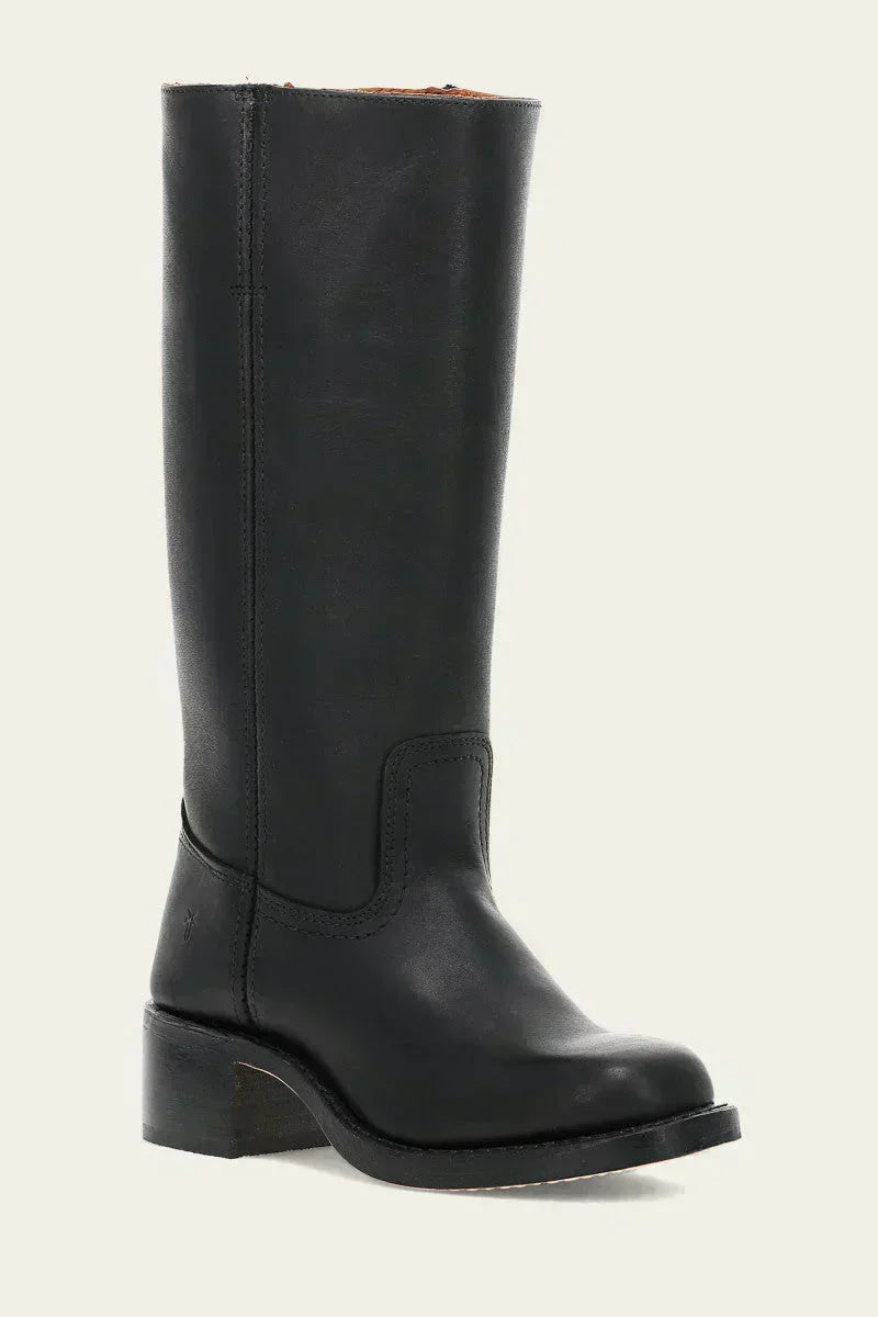 June | Women's Mid Calf Block Heel Boots with Closed Toe