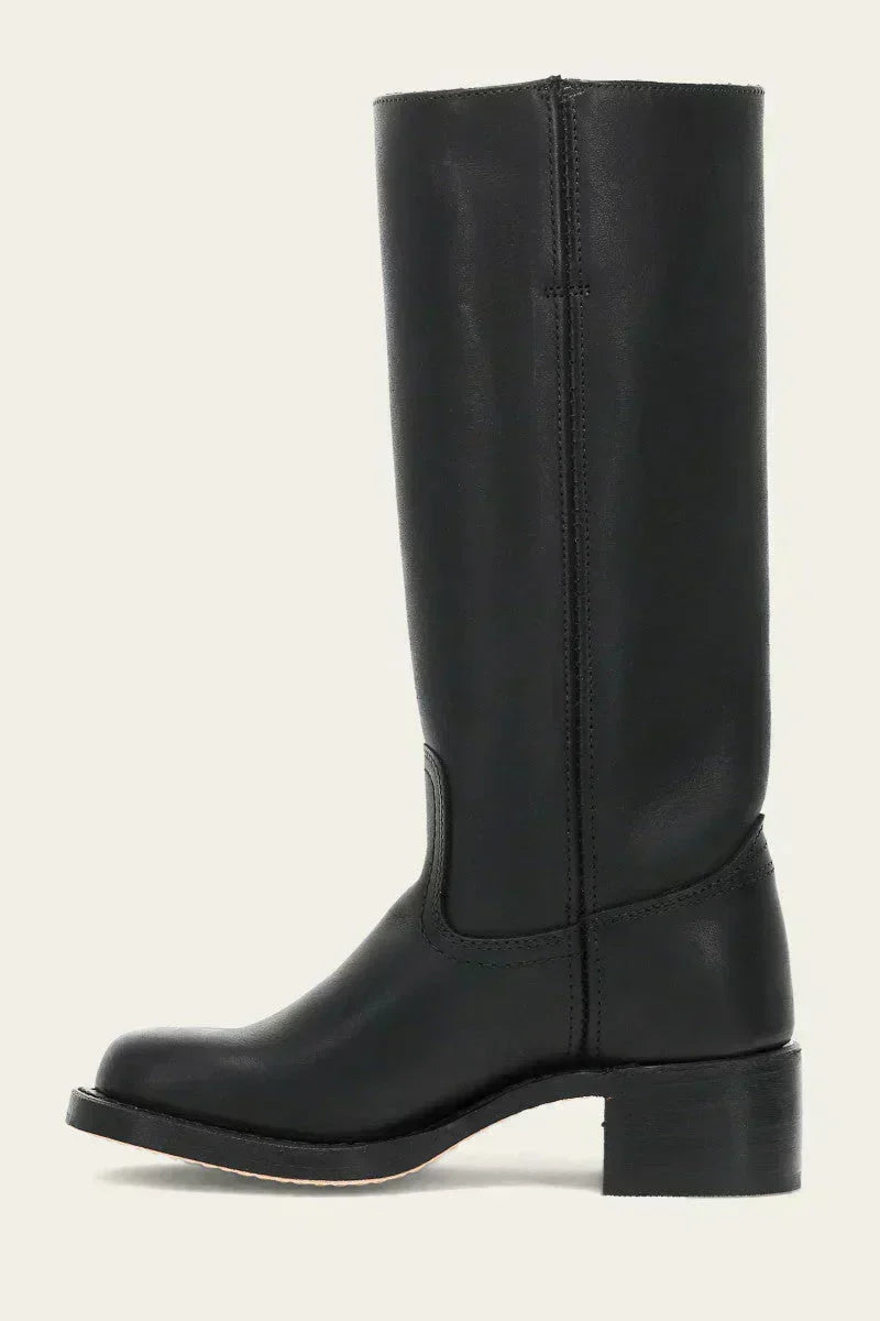June | Women's Mid Calf Block Heel Boots with Closed Toe